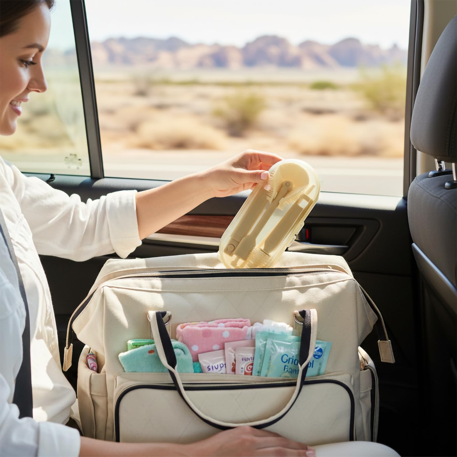Auerllcy travel case opens into a drying rack for on-the-go air drying