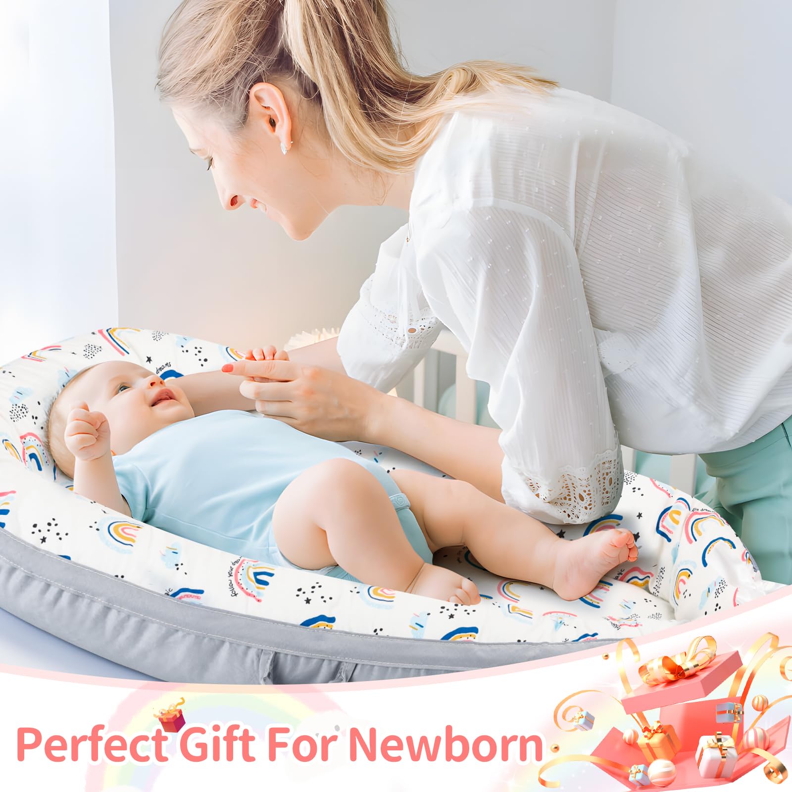 Aufona baby lounger removable-cover enables simple cleaning and maintenance.