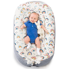 Aufona baby lounger soft-organic-cotton nest provides cozy newborn comfort.
