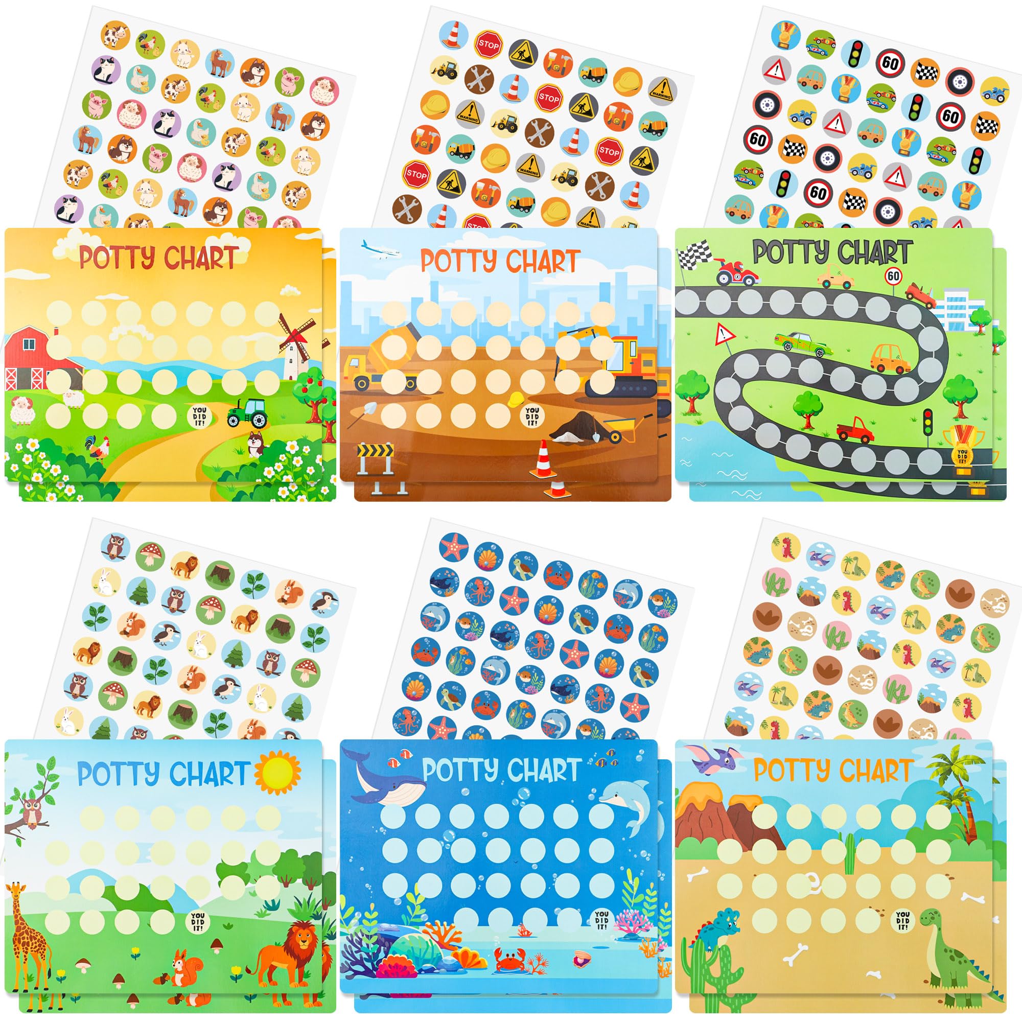 Augisteen potty chart animal theme poster engages toddlers during potty training