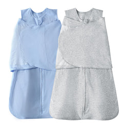 AugTwig baby sleep sack swaddle in blue-grey promotes calm transitions.