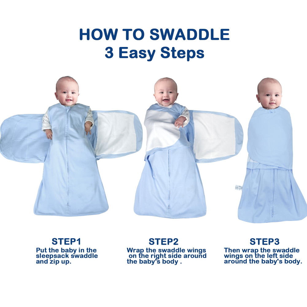 AugTwig three-way adjustable swaddle supports flexible overnight positioning.