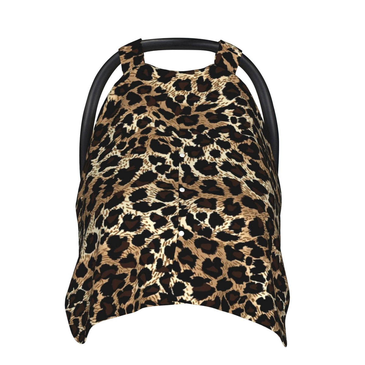 AuHomea hipster leopard car seat canopy front view with sun protection for baby.
