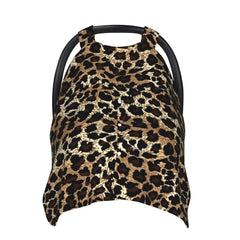 AuHomea hipster leopard car seat canopy front view with sun protection for baby.