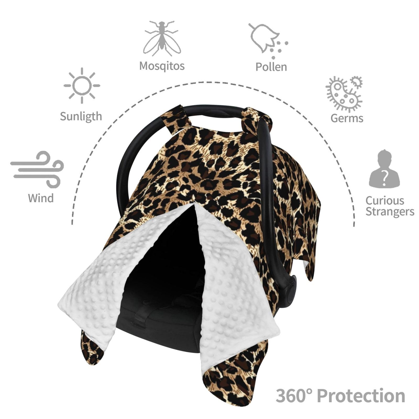 AuHomea hipster leopard nursing cover in use for discreet breastfeeding.