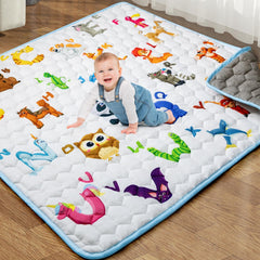 Aukdin baby play mat 71 by 59 cm with thick cushioning for soft landings.