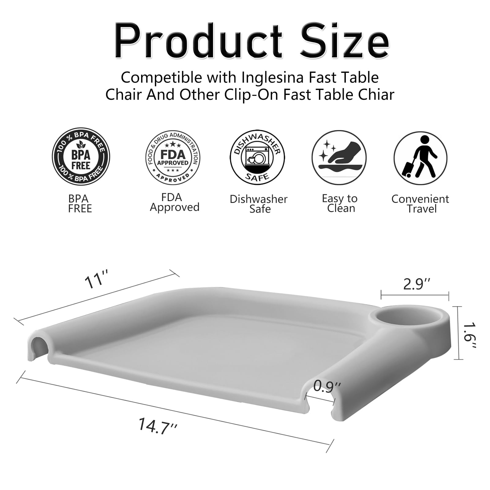 AukeyStar silicone tray with four suction cups on a smooth table for stability.