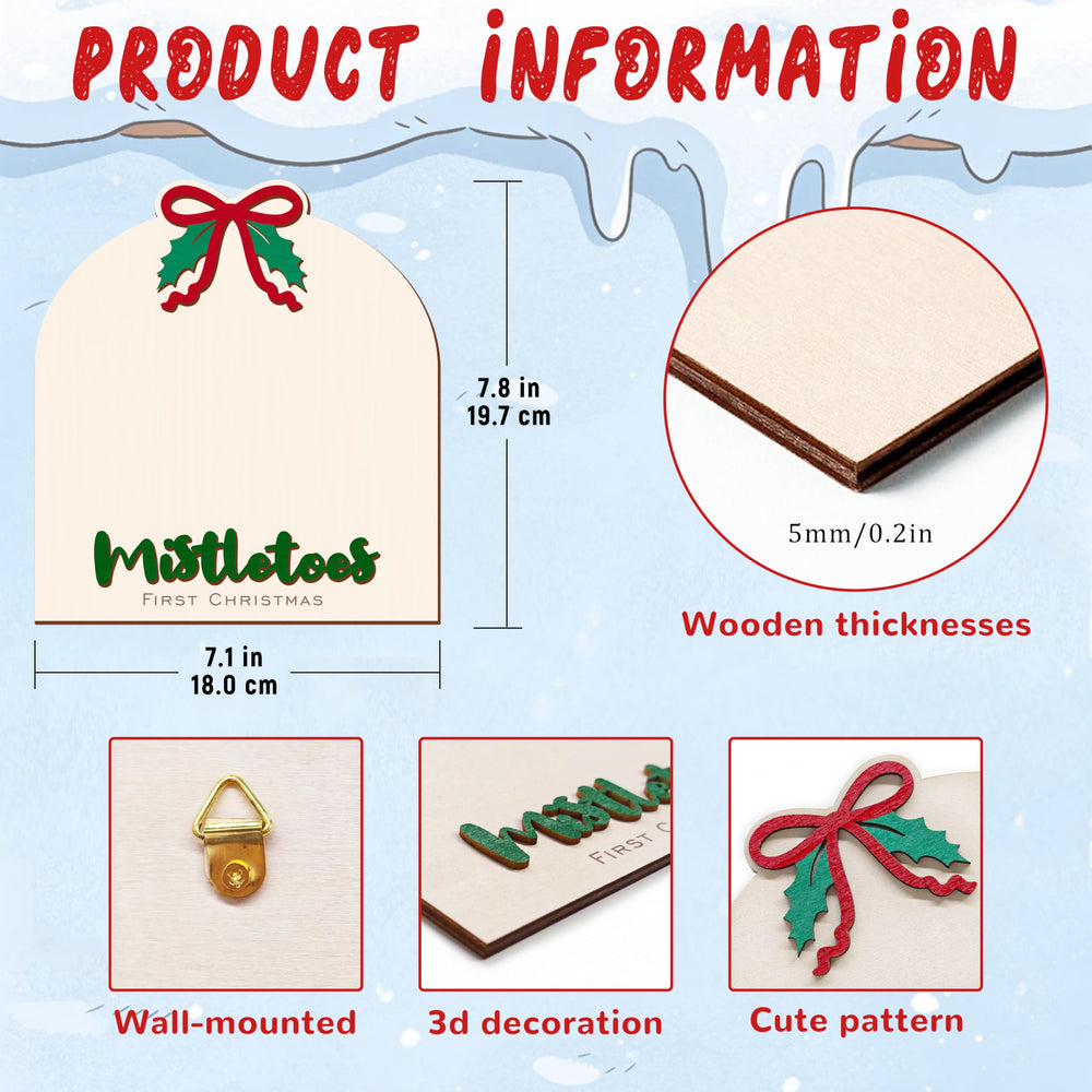 aukolass mistletoes wooden sign offers easy DIY newborn footprint display.