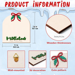 aukolass mistletoes wooden sign offers easy DIY newborn footprint display.