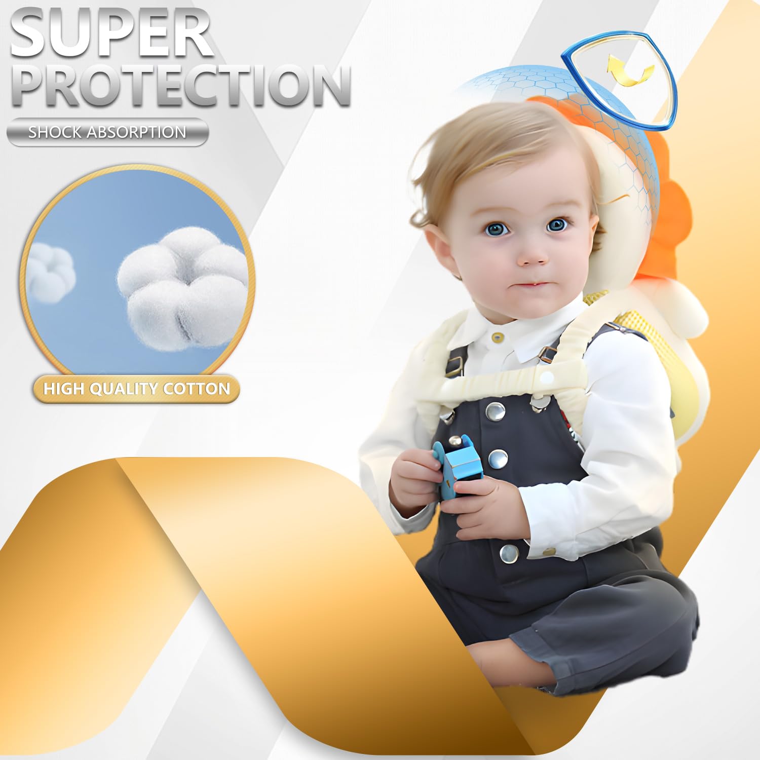 Baby knee pads with silicone anti-slip points aid crawling stability.