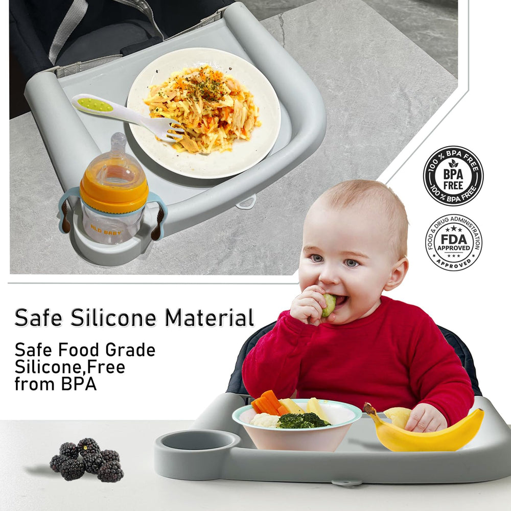 AukeyStar wide dining area fills gaps, helping keep food on the tray.