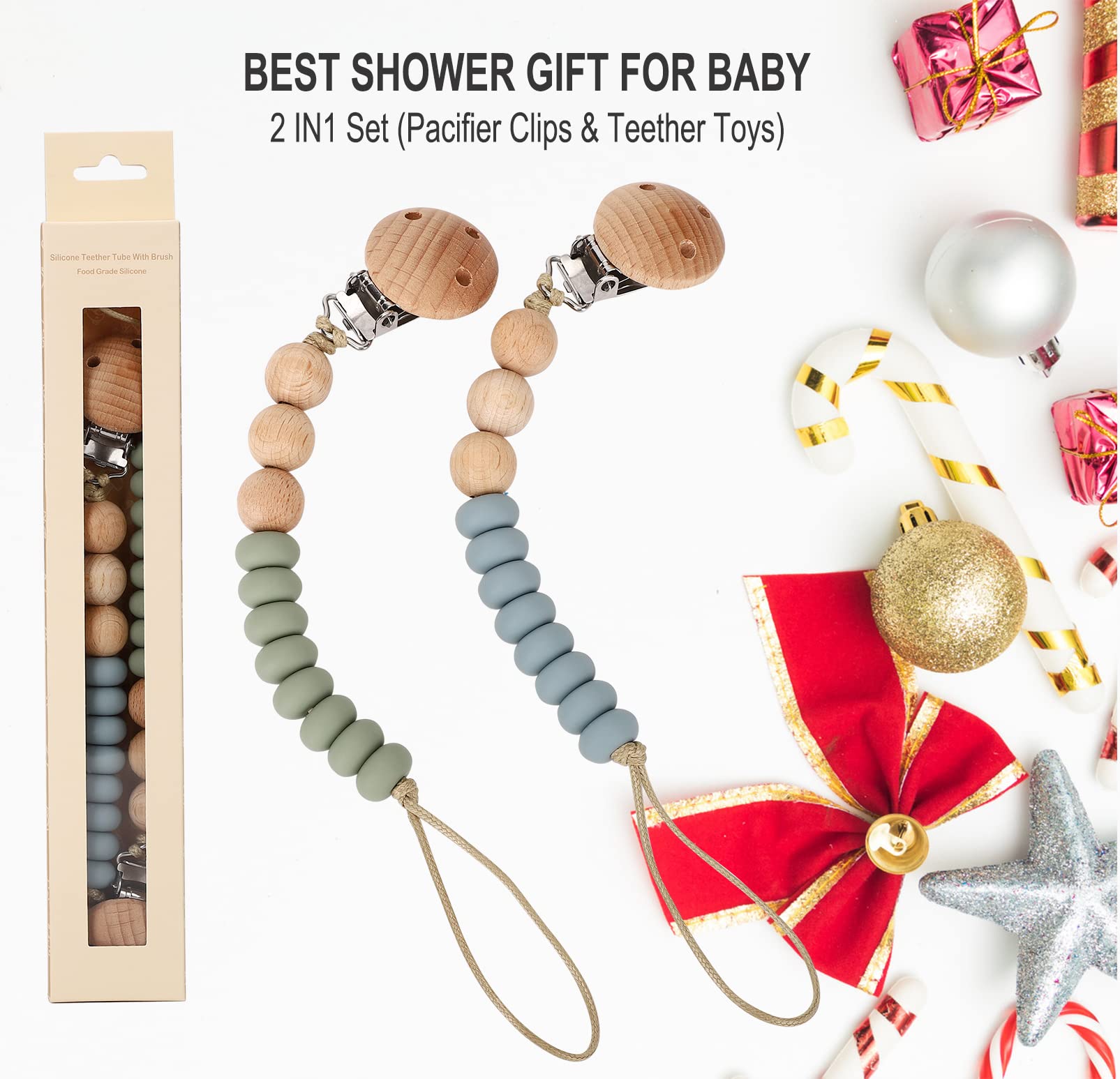 Aulege lightweight, flexible pacifier clip for comfortable daily use.