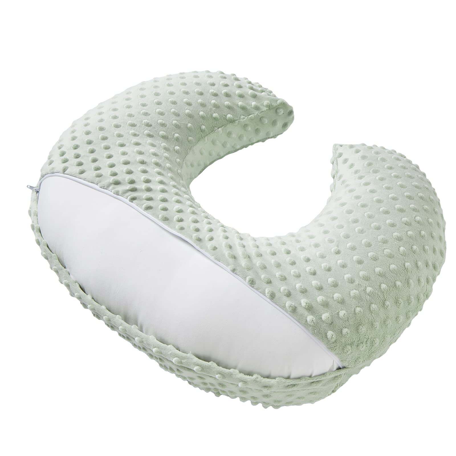 Aullar nursing pillow showing baby feeding in cradle hold.