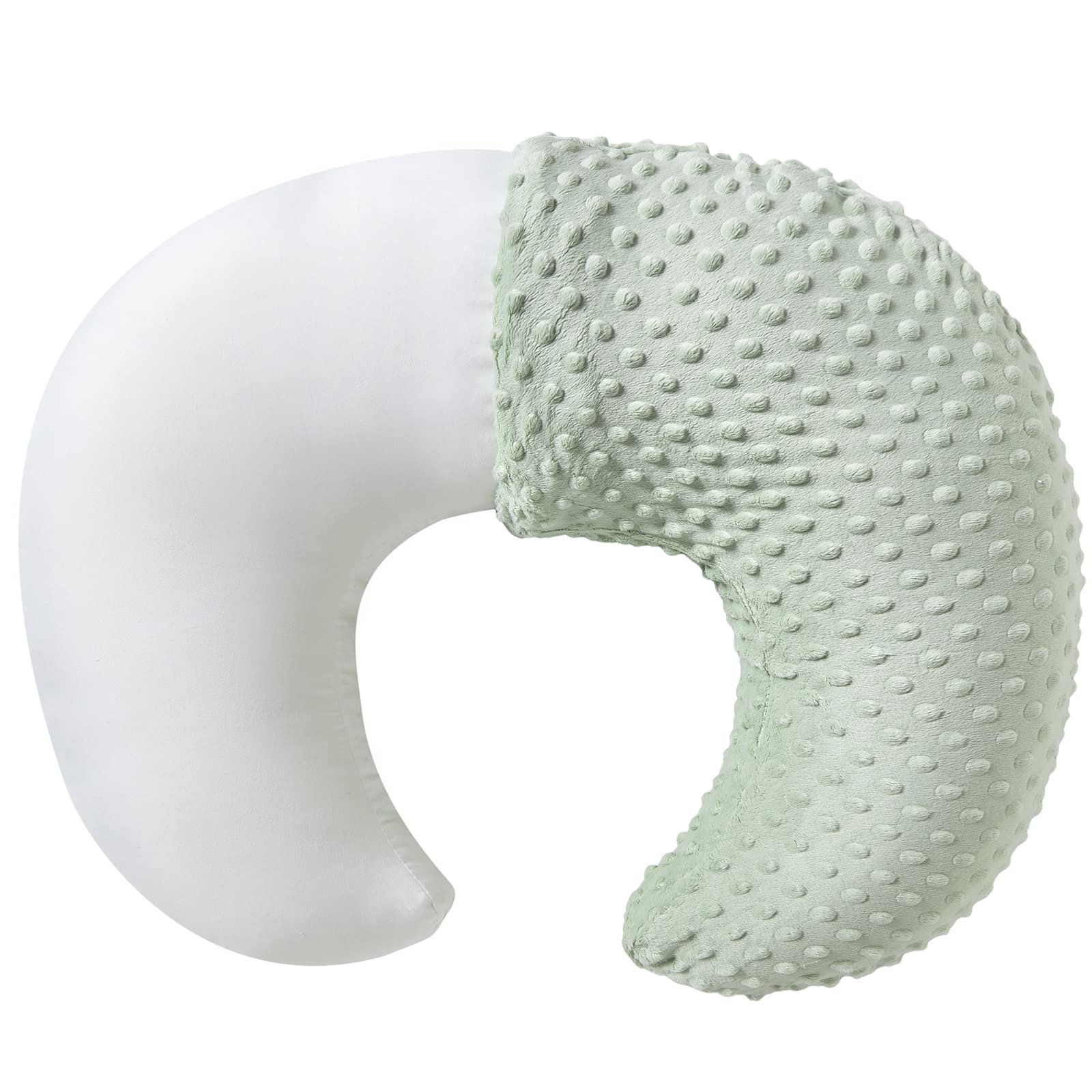 Aullar nursing pillow cover green, front view, for ergonomic feeding comfort.