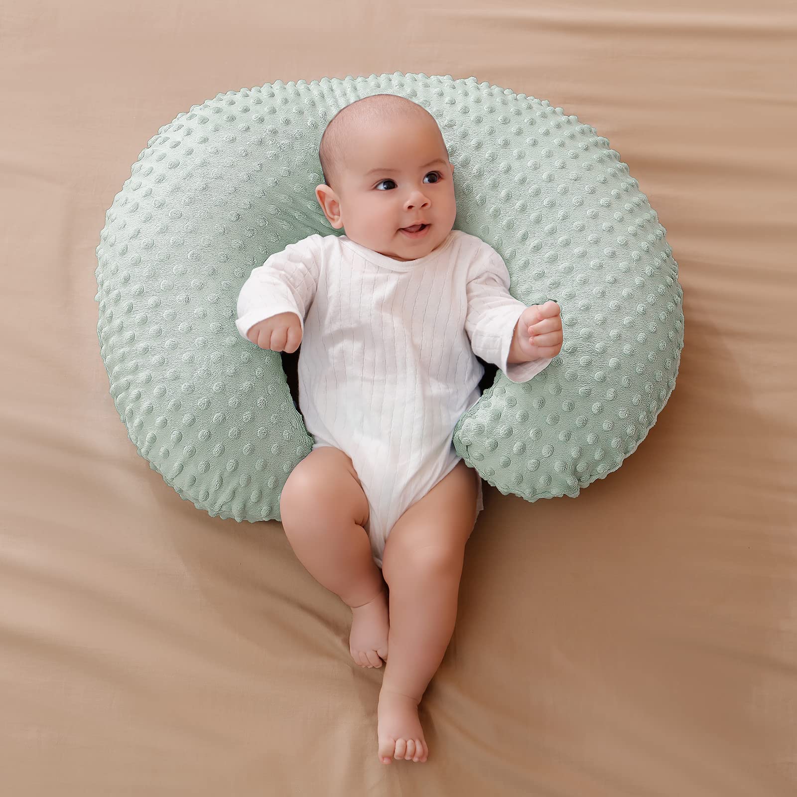 Aullar nursing pillow cover shown as machine washable.