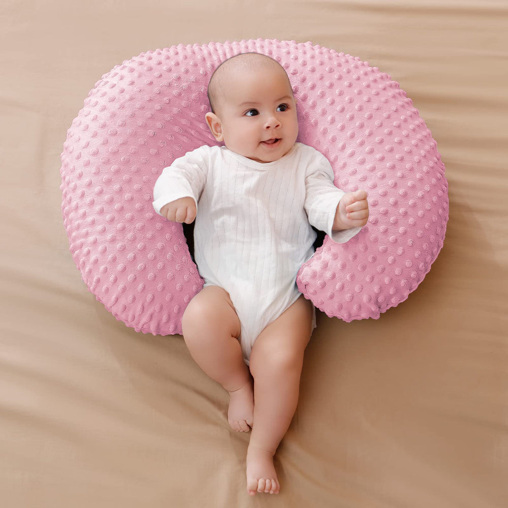 Aullar Nursing Pillow propping baby image shows awake-time support use.