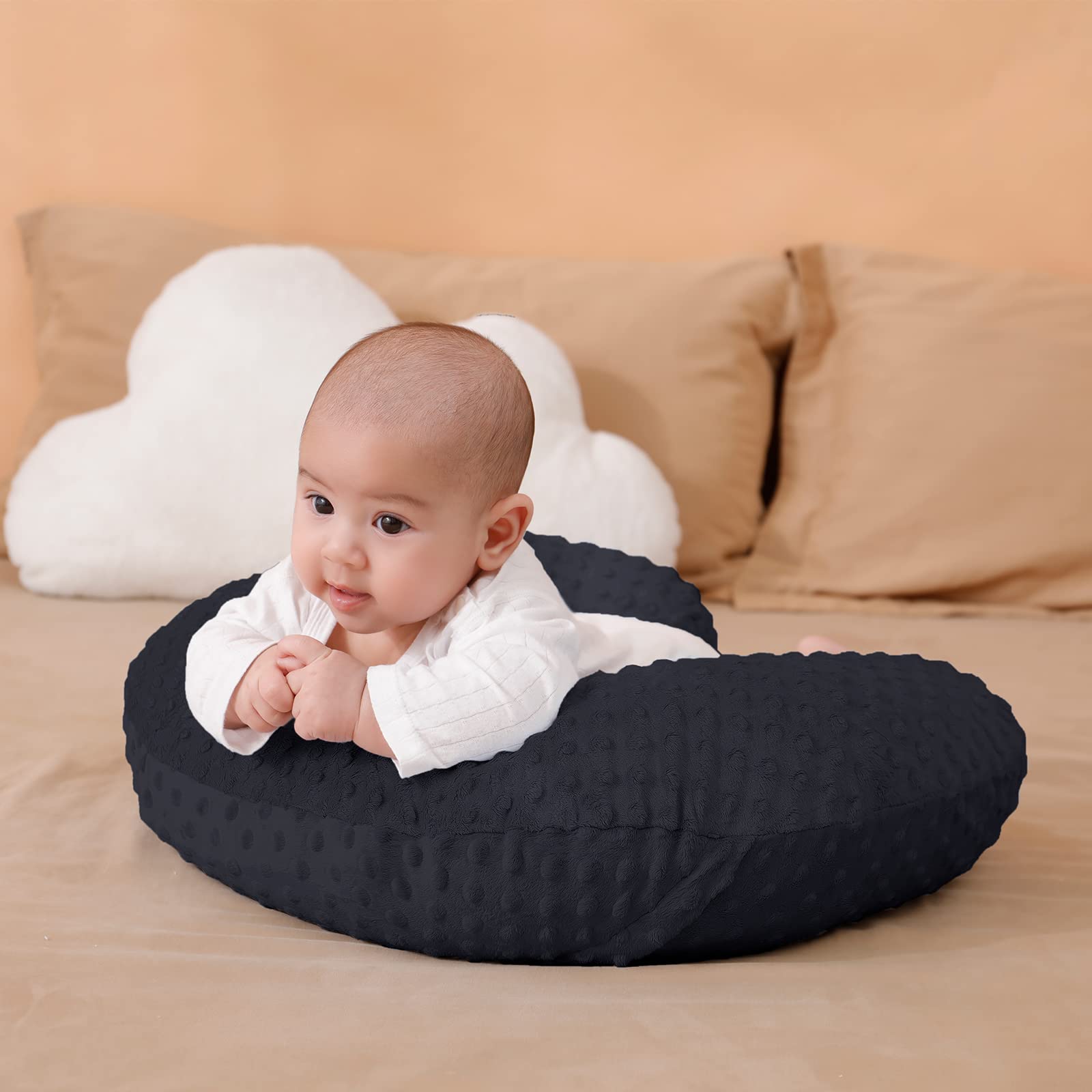 Aullar nursing pillow cover is removable and machine washable for easy care