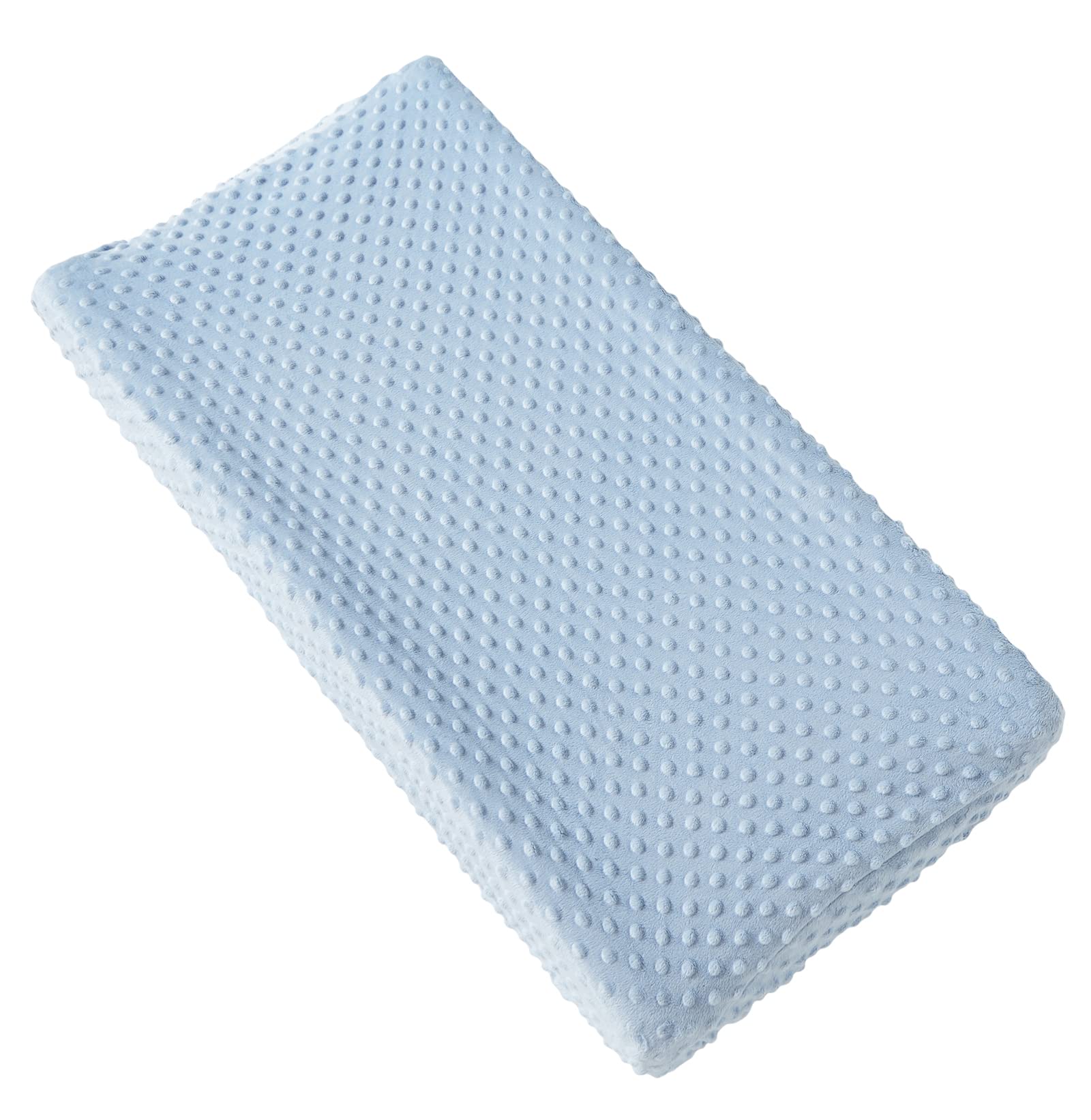 Aullar solid changing table pad cover in blue protects baby skin and fits standard pads.