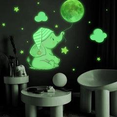 AUNMAS glow wall stickers star illuminate a dreamy bedroom ambiance with soft light.