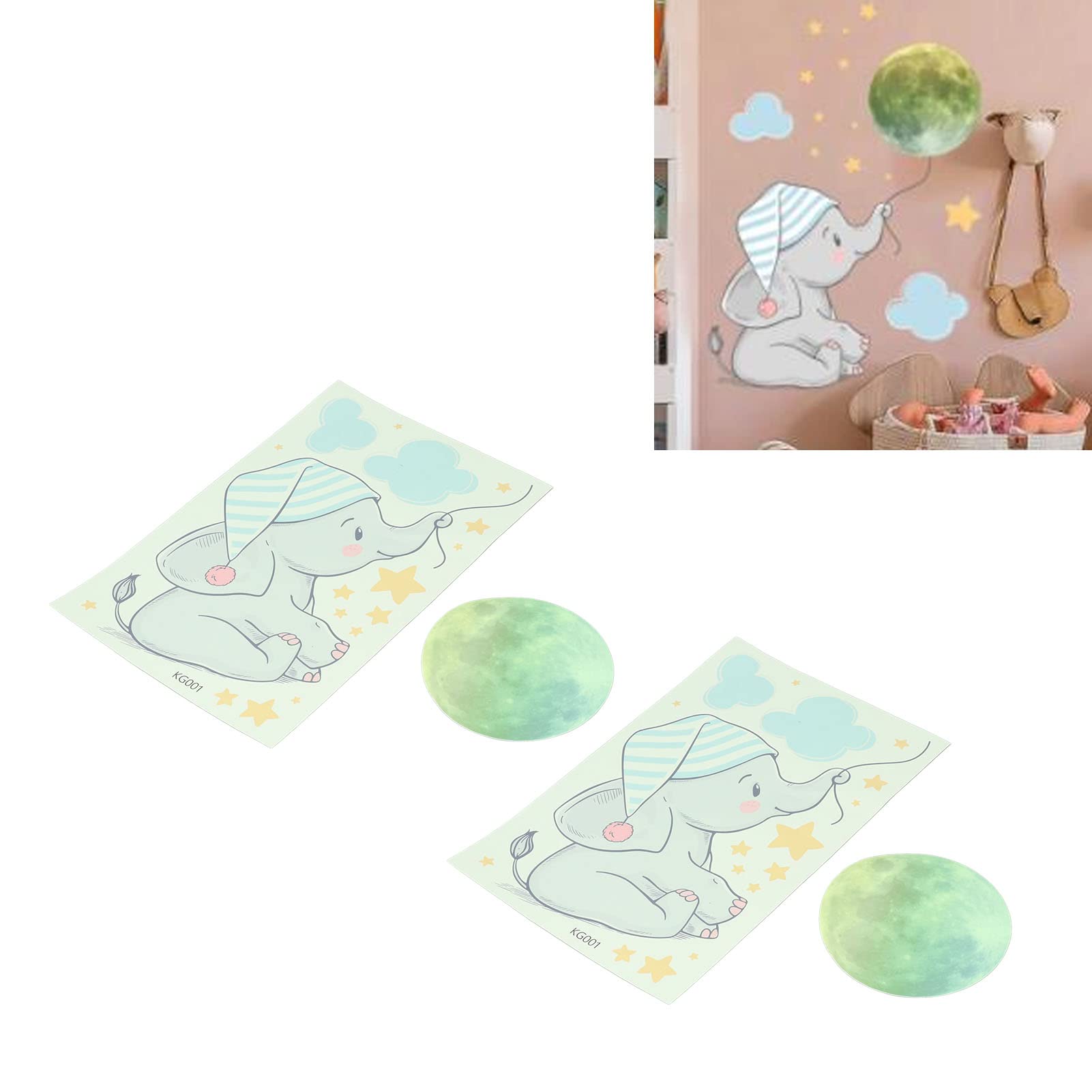 AUNMAS glow wall stickers package includes four sheets and two manuals.