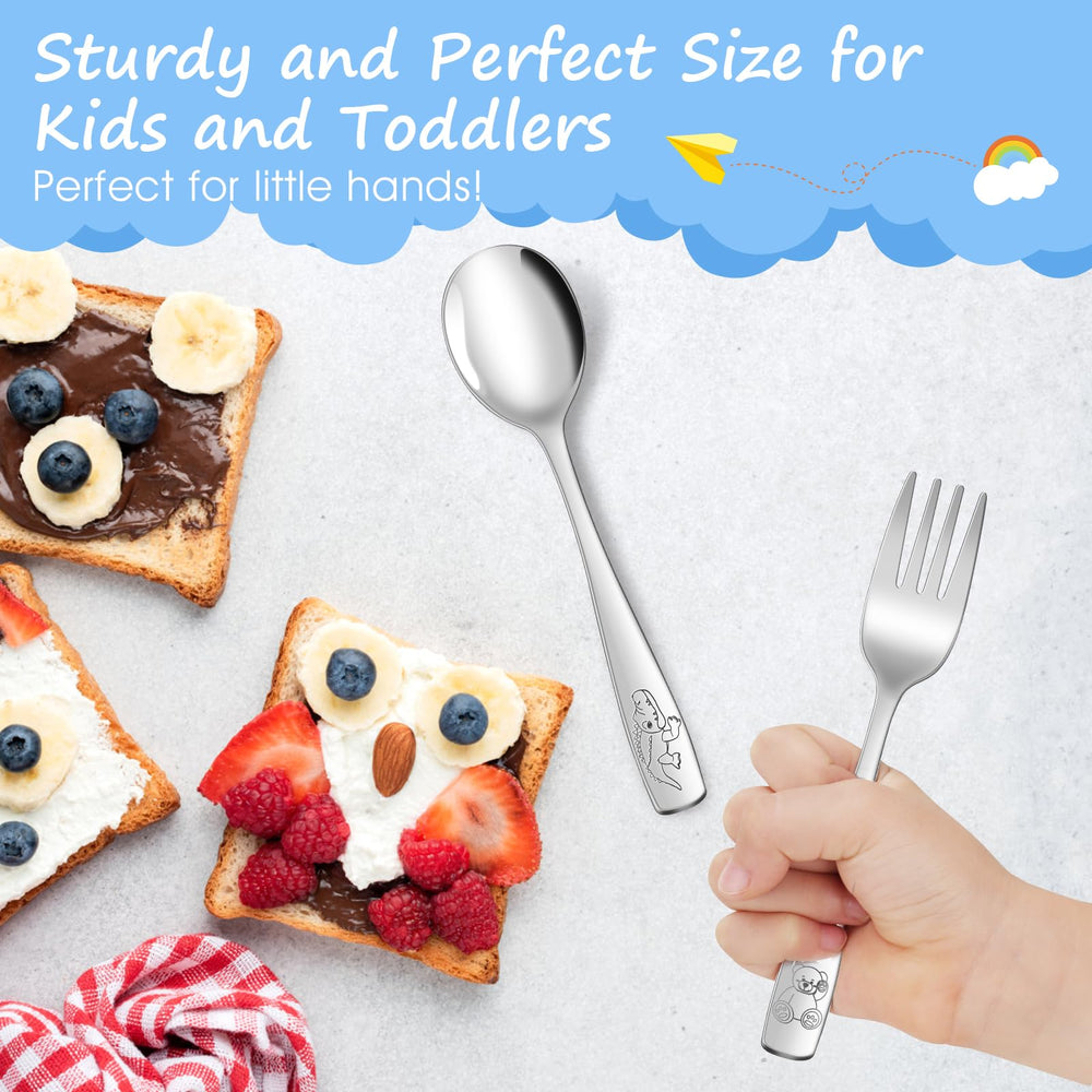 AUOIKK ergonomic handles make utensils easy to hold for tiny fingers