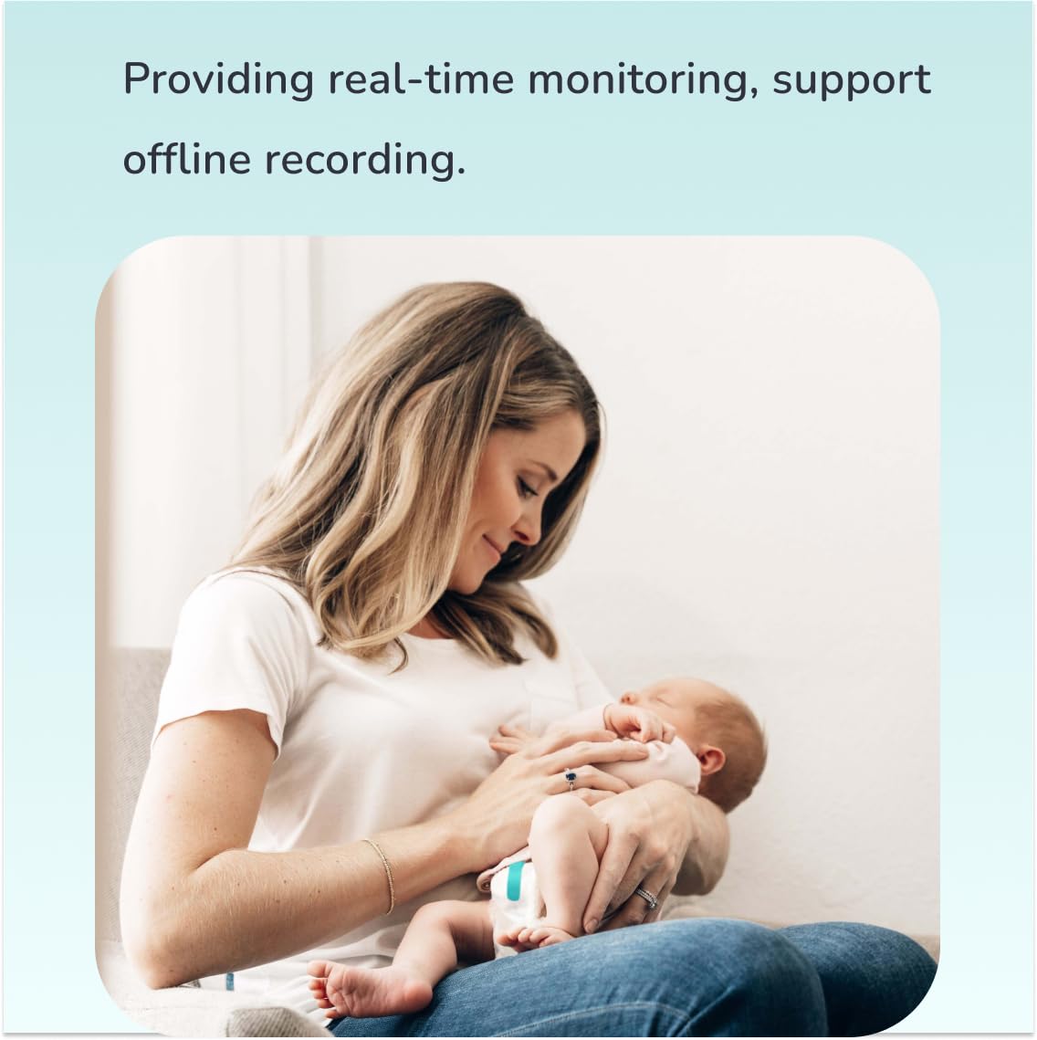 Aurio diaper-alert interface indicating wet diaper status for quick checks.