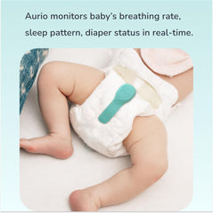 Aurio in a nursery scene showing dual-device pairing for caregivers.