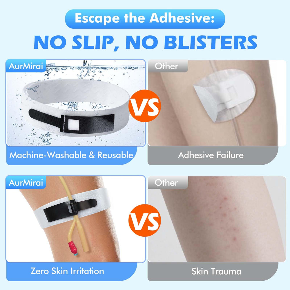 AurMirai catheter strap secures mobility and reduces tugging risk during daily tasks.