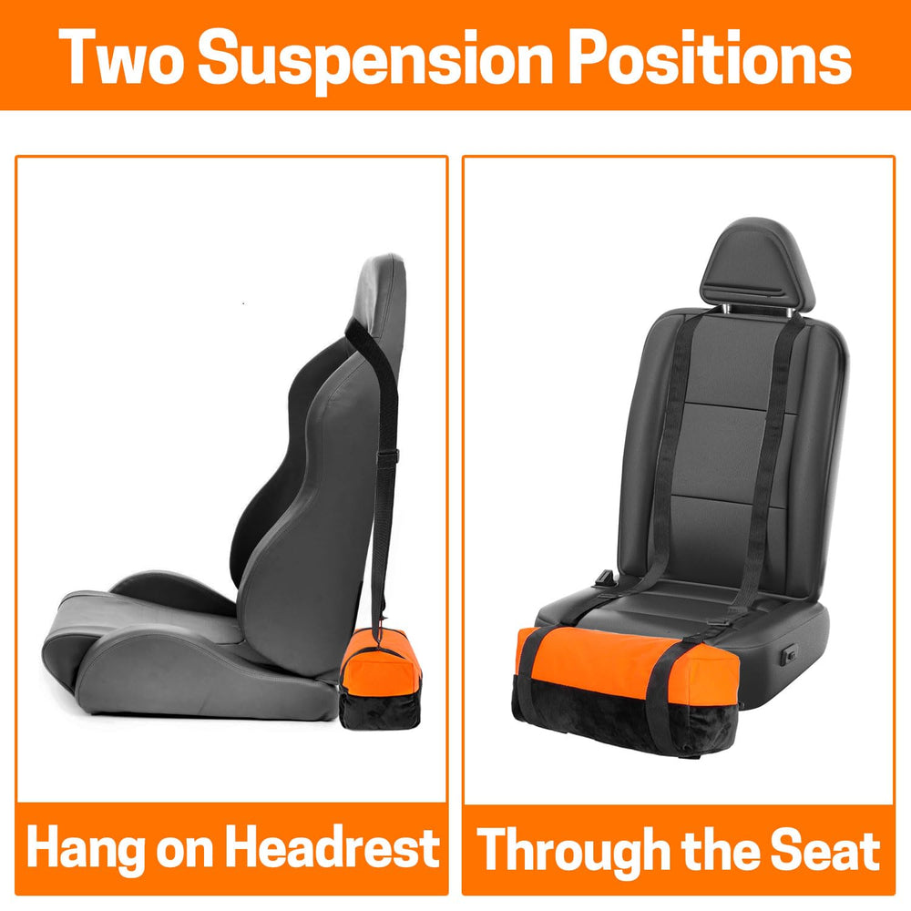 Aurya multi-position suspension lets you hang the rest in front or above.