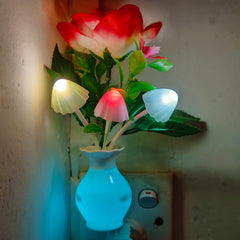 AUSAYE soft-warm night light provides a gentle room glow.