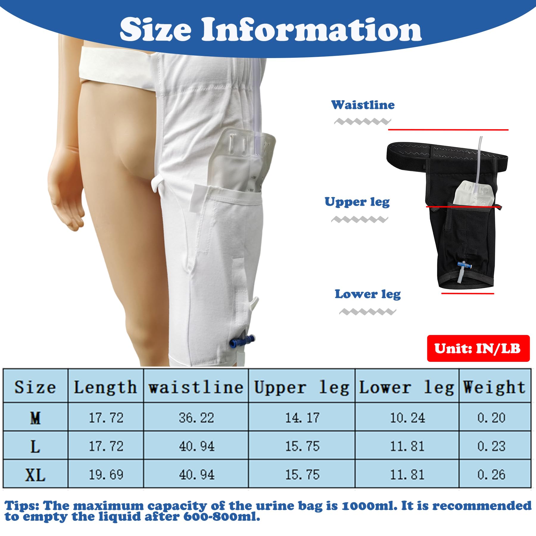 AUSTYLCO elastic leg loop with three sizes for secure fit.