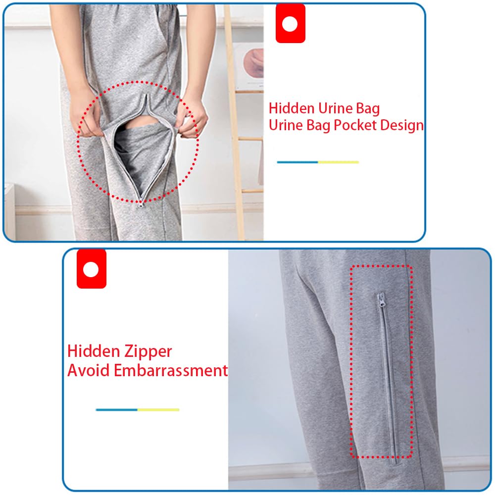 AUSTYLCO travel-friendly urine bag pants for easy on and off.