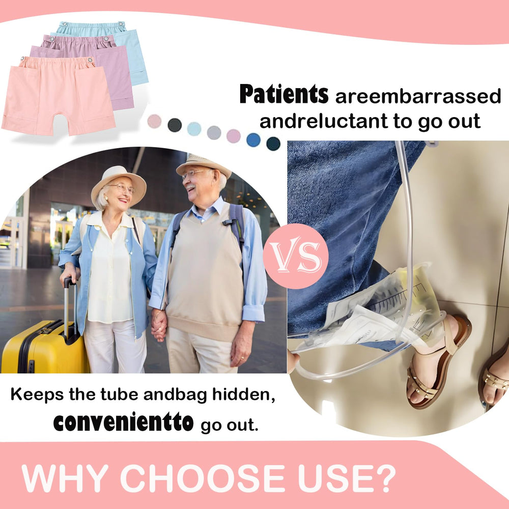 AUSTYLCO urine bag pants double-pocket layout concealing the bag securely.