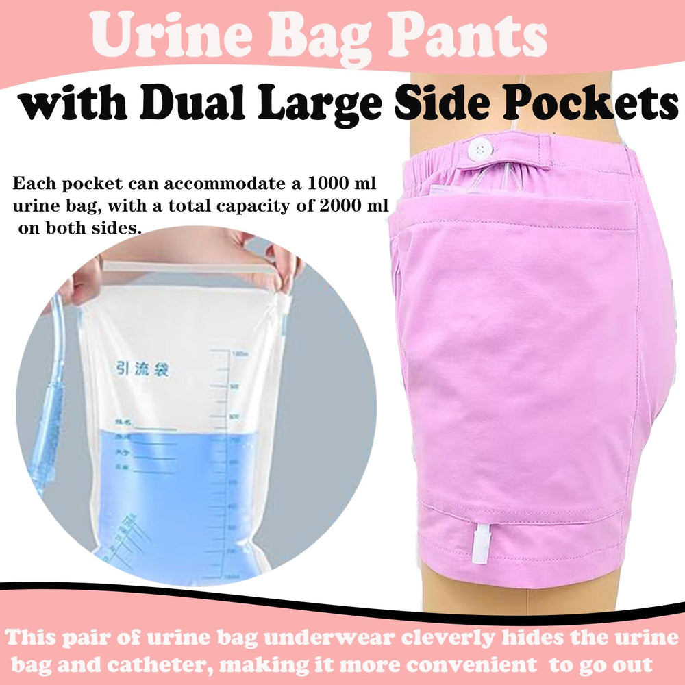 AUSTYLCO urine bag pants displaying elastic waistband for flexible fit.