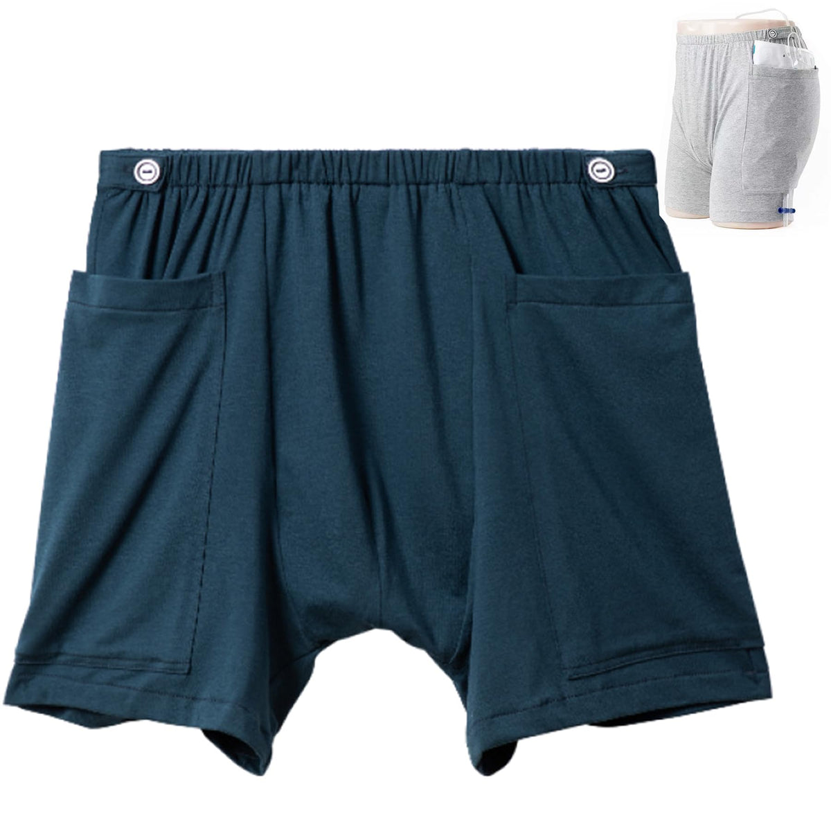 AUSTYLCO urine bag pants in skin-friendly cotton for all-day comfort.