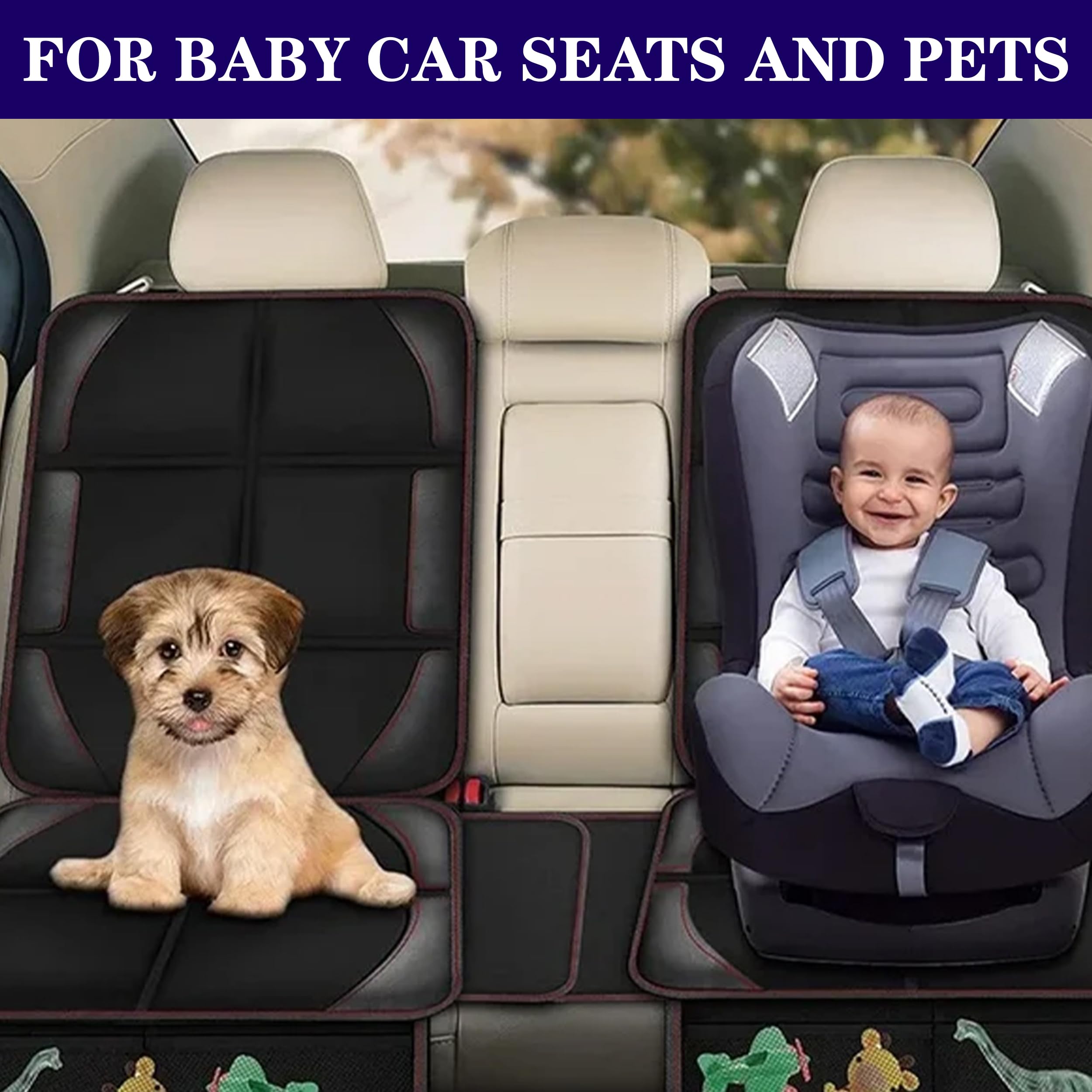 Auto Console Covers anti-slip backing keeps front and rear seats secure