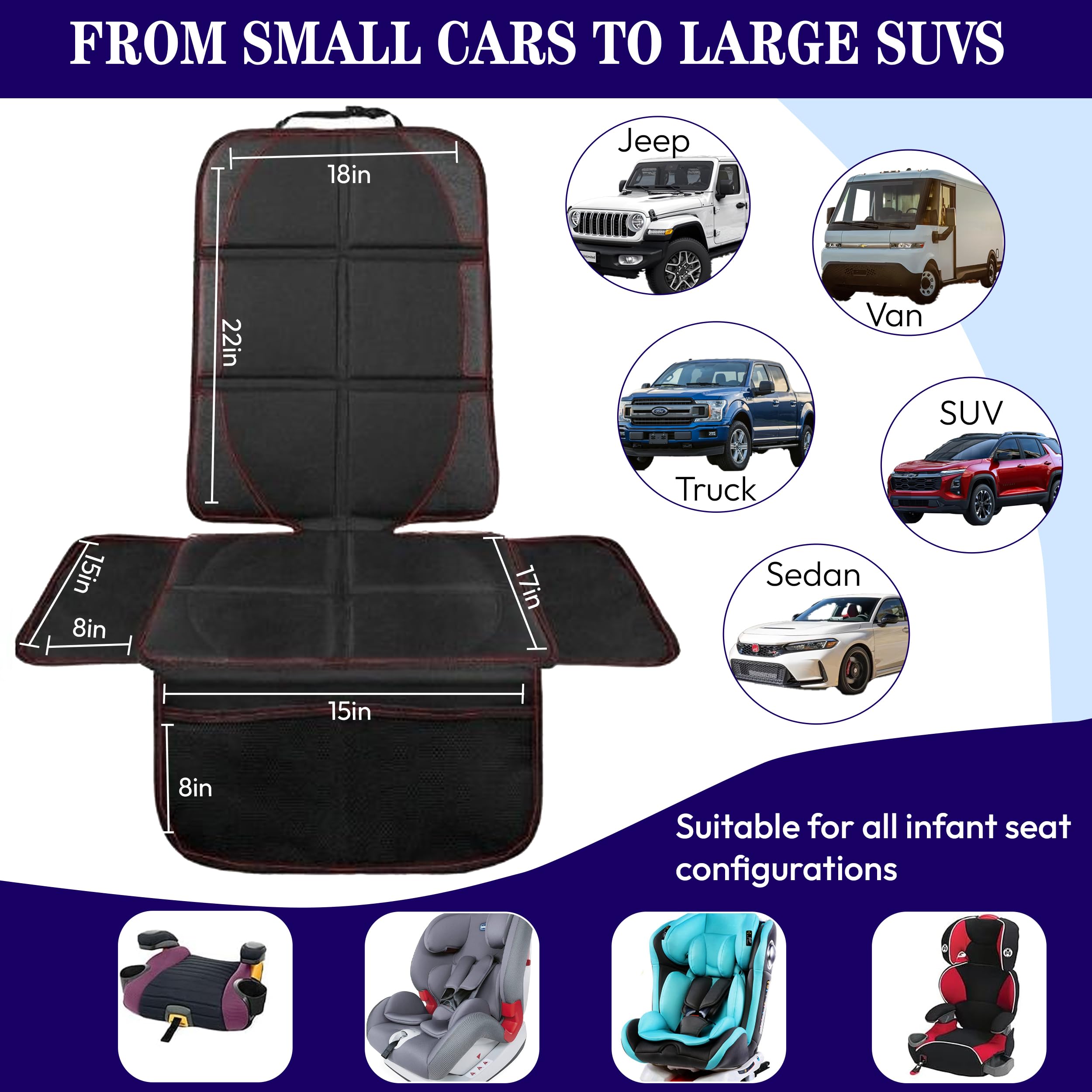 Auto Console Covers protector on the back seat ideal for pets and kids