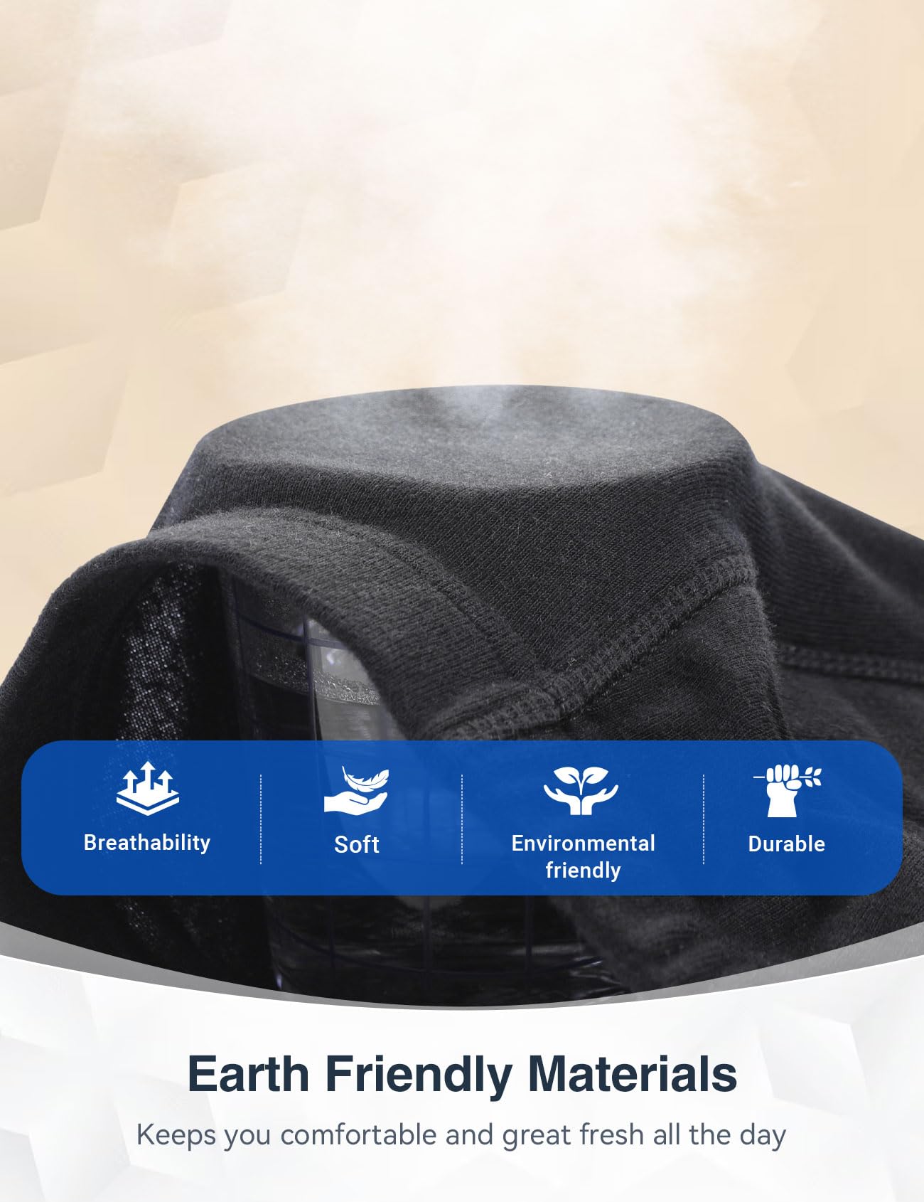 AutoTime fabric close-up reveals breathable cotton-poly blend for comfort