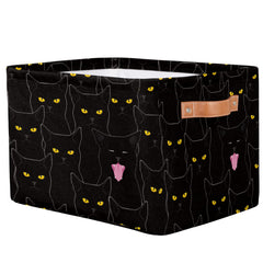 AUUXVA canvas storage bin with leather handles, durable carry on shelves