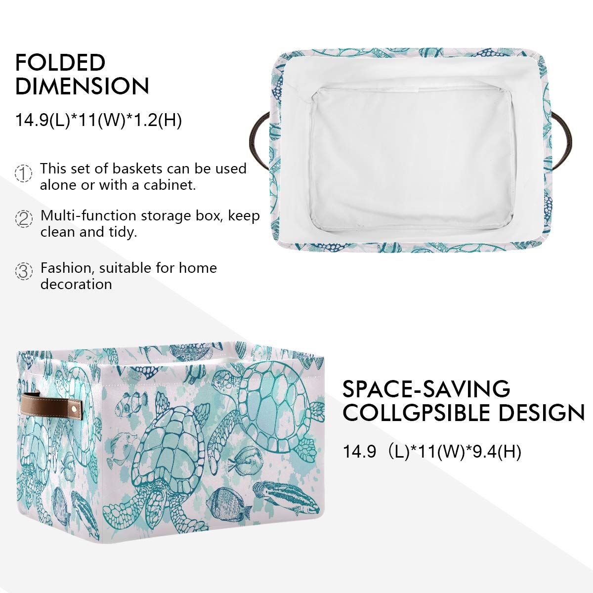 AUUXVA collapsible storage bin saves space when not in use in closets or shelves.