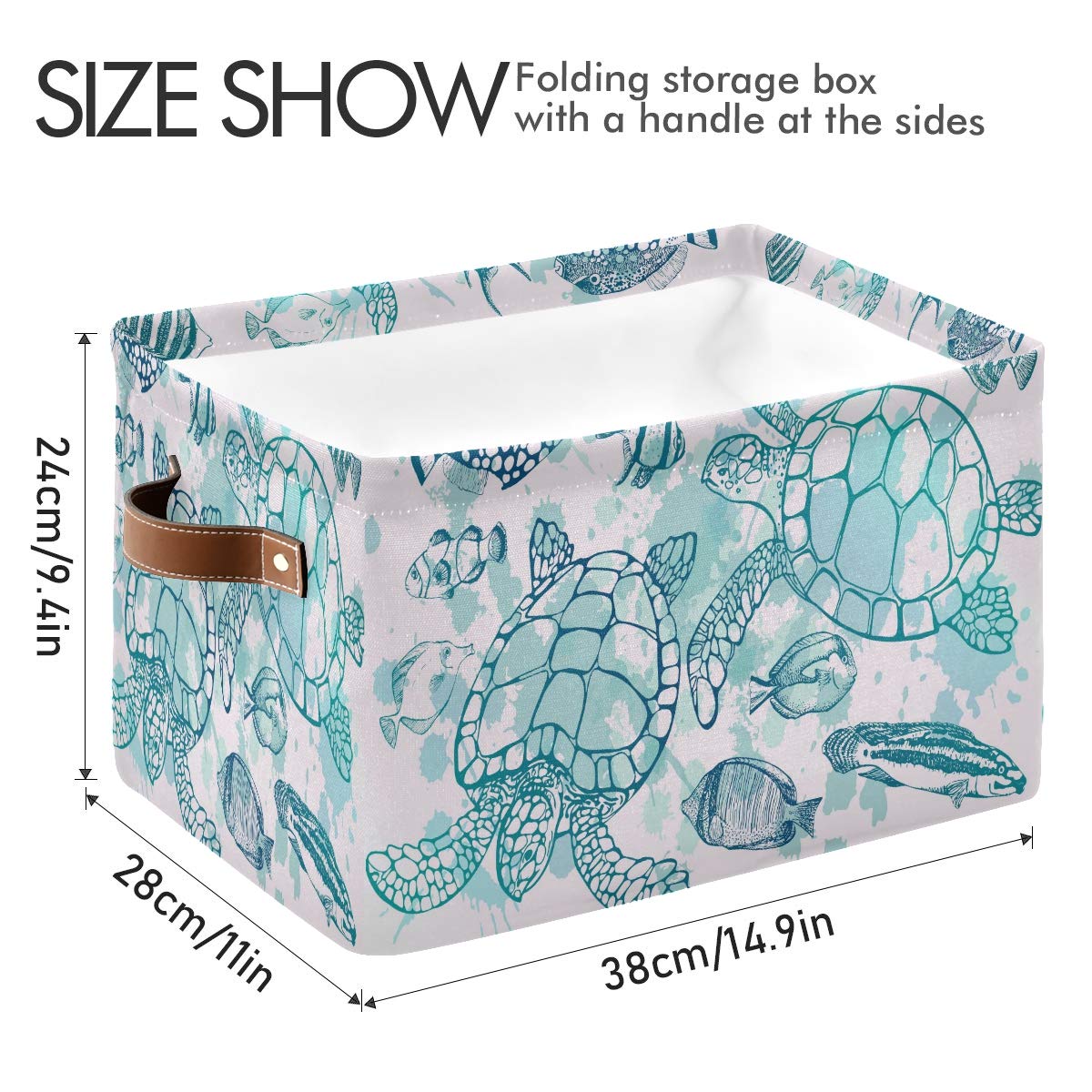 AUUXVA large tote-style storage basket with sturdy handles for easy transport.