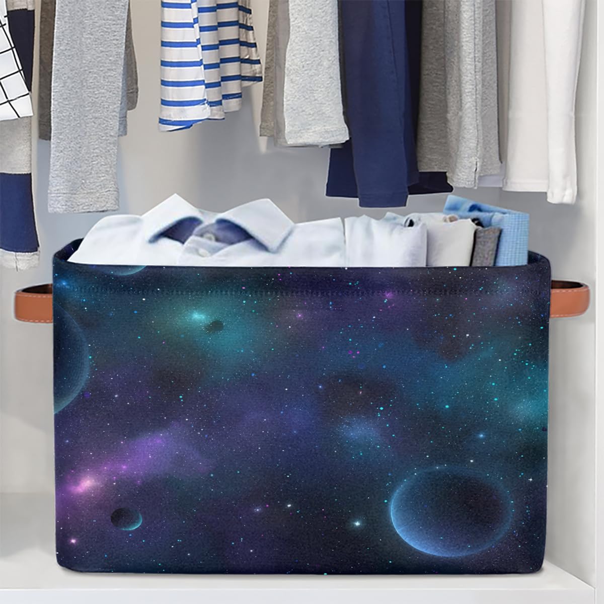AUUXVA Nebula Galaxy basket in closet as versatile storage