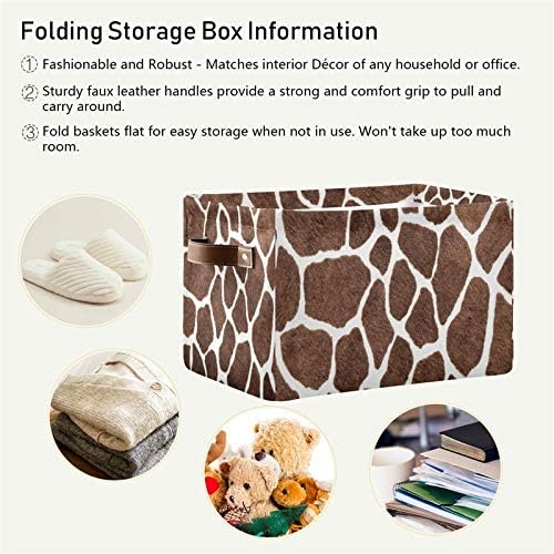 AUUXVA SEULIFE giraffe-pattern basket canvas exterior with sturdy look
