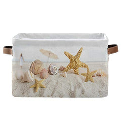 AUUXVA SEULIFE ocean seashell storage basket front view, ideal for toy organization