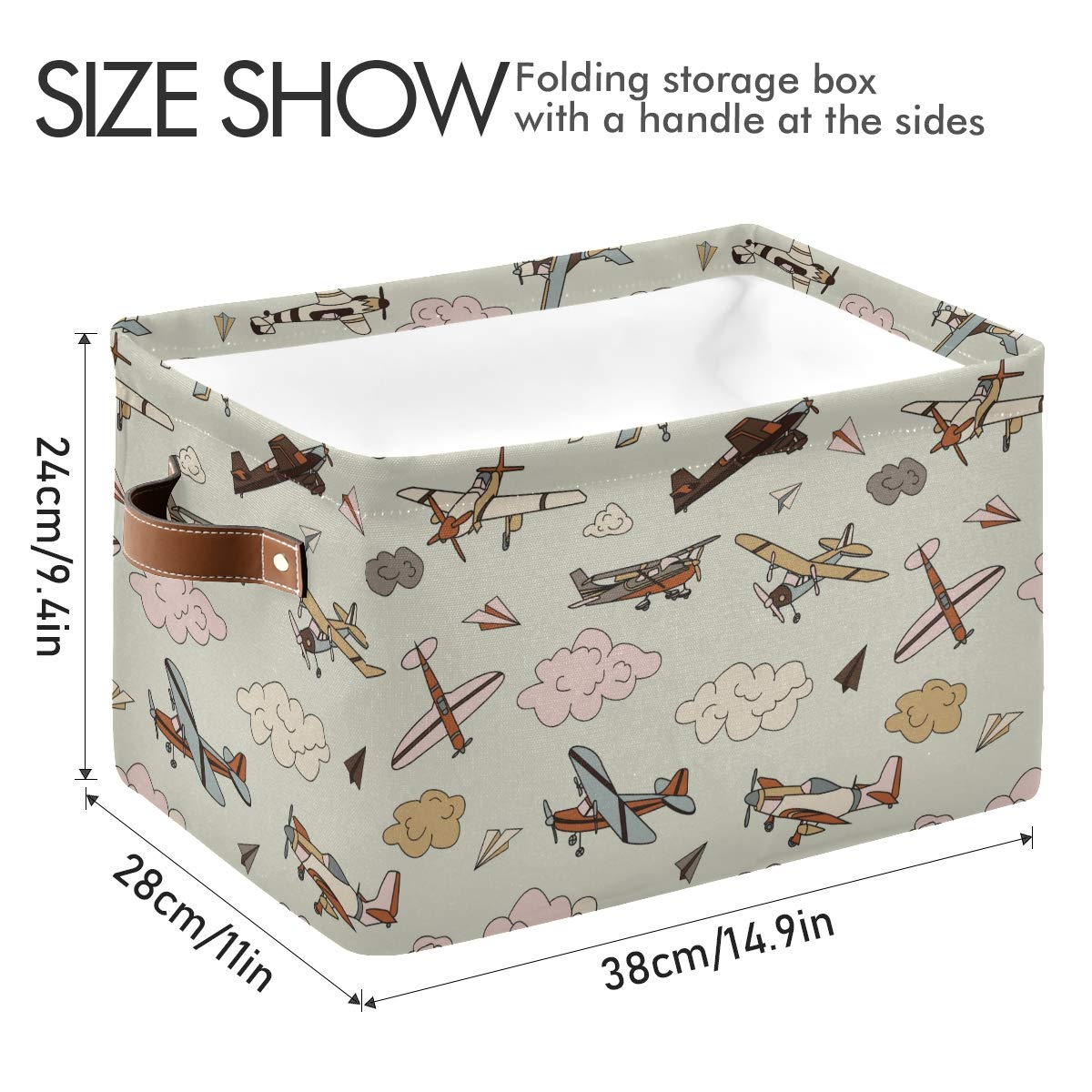AUUXVA Storage Basket brown leather handles provide easy grip and mobility.