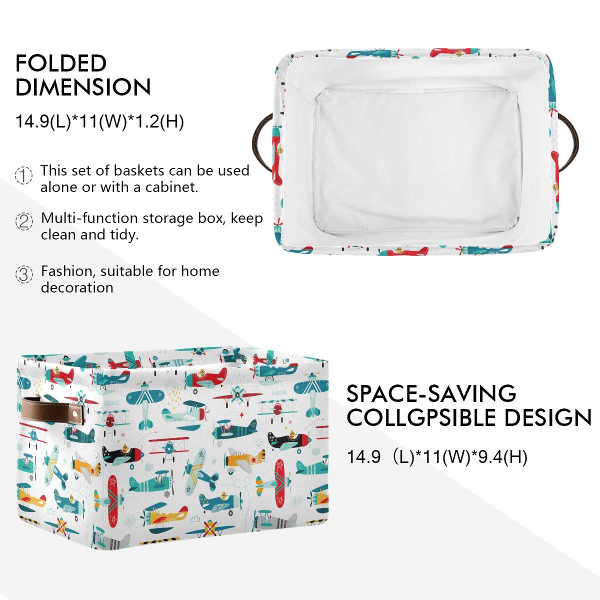 AUUXVA collapsible storage basket cube, space-saving for closets when not in use.