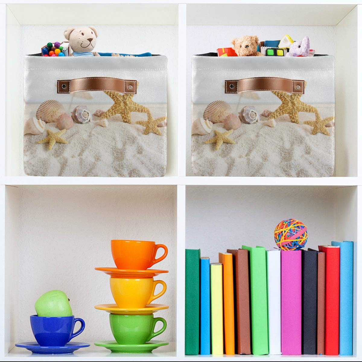 AUUXVA storage basket large rectangular fits clothes, books, blankets easily.