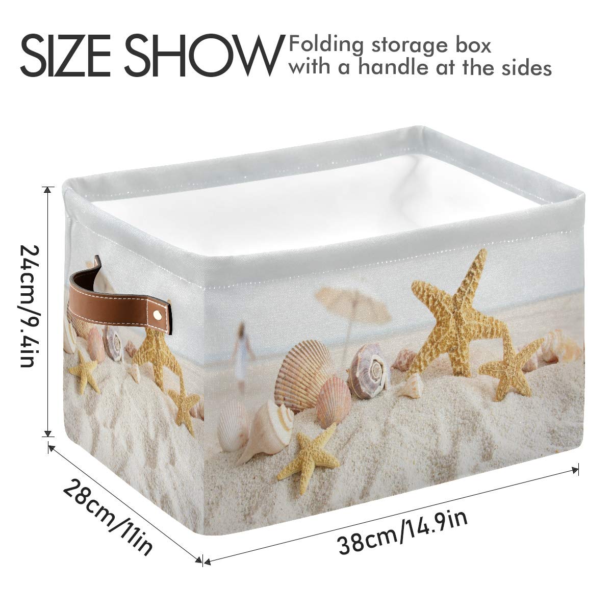 AUUXVA storage basket with PU leather handles is easy to move.