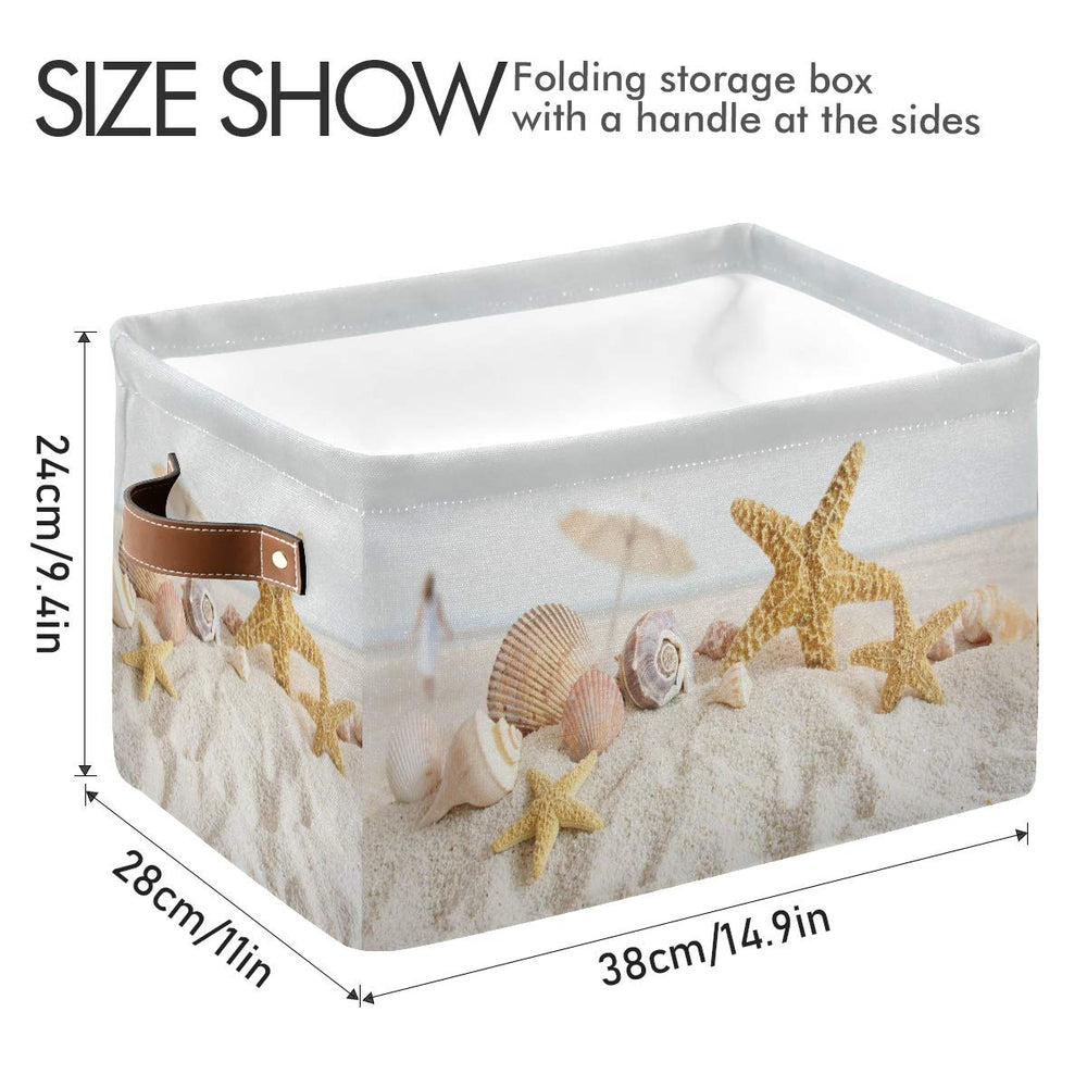 AUUXVA storage basket with PU leather handles is easy to move.