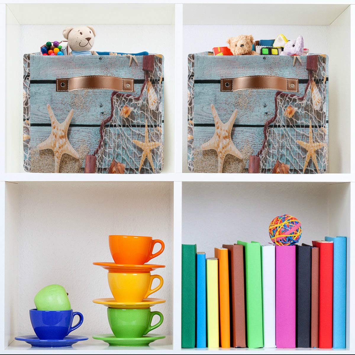 AUUXVA beach-inspired basket brightens kid spaces while keeping essentials orderly.